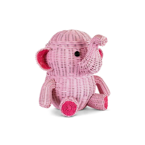 Cute Elephant Toy <b>Storage</b> <b>Basket</b> Rattan Nursery Room Furniture Kids Room Organizer For Toys And Books Decorative Wholesale - Product Image 2