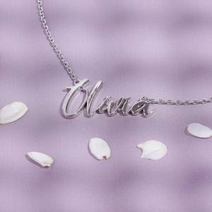 Colgante de Lujo con Inicial Personalizada en Letra Cursiva, Chapado en Oro de 18K, con Moissanita, Estilo Hip Hop, Plata 925 - Product Image 2