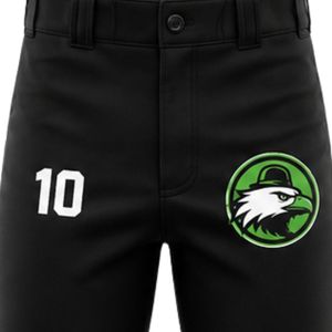 Pantalon de baseball noir avec logo aigle vert et numéro 10, coupe ajustée pour homme, vêtement uniforme anti-humidité - Product Image 6