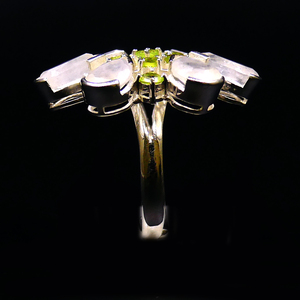 Wedding Wear 925 Sterling Silver <b>Peridot</b> White Rainbow Moonstone Silver Plated Jewelry Women Wear Classic <b>Ring</b> - Product Image 3
