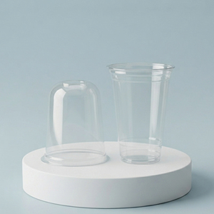 Vente en gros de gobelets jetables en PP de 16 oz pour café, jus, lait, gobelets transparents avec couvercles plats en dôme, diamètre 95 mm, utilisation pour boissons froides - Product Image 1