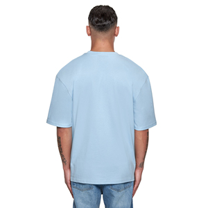 Camiseta de Lona de Algodón de Color Sólido para Hombre, Manga Corta, Cuello Redondo, Corte Regular, Diseño Informal, Estampado Digital, Tejido de Punto, 300g - Product Image 4
