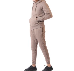 Ensemble de survêtement 2 pièces coupe ajustée et lourde de qualité supérieure pour homme, logo personnalisé, respirant, confortable, avec capuche solide pour l'hiver - Product Image 1