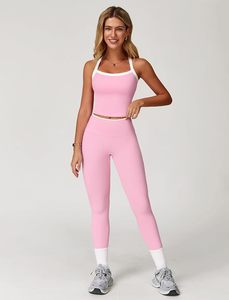 Women Seamless <b>Tummy</b> <b>Control</b> <b>Leggings</b> High Support Sports Bra Four Way Stretch Moisture Wicking <b>Gym</b> Yoga Activewear - Product Image 1