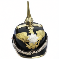 Mittelalterliche Deutsche Preußische Pickelhaube Ritterhelm Historische Leder-Messing-Armur Handgefertigt Langlebig Poliert Kunstobjekt Sammlerstück
