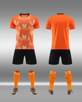 Set Jersey Sepak Bola Custom Dewasa Remaja Bahan Bernapas 100% Poliester Pakaian Olahraga untuk Latihan Tim Sepak Bola dan Seragam Pertandingan