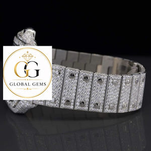 Factory Direct Price New Custom Unisex Quartz <b>Chronograph</b> Water Resistant ETA Movement Iced Moissanite Diamond Studded Watch - Product Image 2