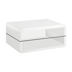 โต๊ะข้างเคลือบแลคเกอร์สีขาว MDF ขายส่ง |   โต๊ะข้างขาโค้งสไตล์โมเดิร์น - Product Image 4