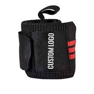 Muñequeras Personalizadas con Logotipo, de Algodón Negro, Ajustables, con Rayas, para Entrenamiento y Deportes, Unisex, para Todas las Estaciones - Product Image 1