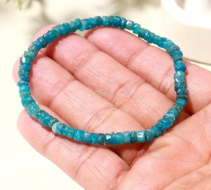 AAA Neon Apatite <b>Bracelet</b> Handmade Healing Crystal Stretch <b>Bracelet</b> Dainty Apatite Beaded Gemstone <b>Bracelet</b> Wholesale Jewelry - Product Image 5