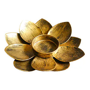 Metal Lotus Shape Tea Light Handmade <b>Candle</b> <b>Holder</b> Perfect for Adding a Decorative Touch to Entrance of Your Home or Any Room - Product Image 2