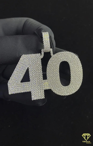 จี้หมายเลข 40 แบบปรับแต่งได้ สร้อยคอฮิปฮอปแบบมีประกาย สร้อยคอเลขตามสั่งสำหรับผู้ชายและผู้หญิง - Product Image 2