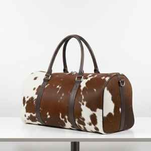 Bolsa de Viaje Portátil de Cuero Vacuno Resistente con Cierre de Cremallera, Estilo Vintage de Lujo LHDB-0077 - Product Image 3