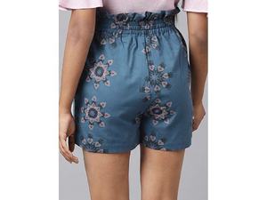 Custom Printed Ladies Cotton <b>Board</b> <b>Shorts</b> Breathable Eco-Friendly Casual Wear Vacation <b>Women's</b> Medium Wash Elastic Waist - Product Image 3