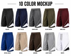 Shorts Bermuda Homme Noir Uni Séchage Rapide Respirant Toile Écologique Anti-Plis Taille à Cordon Coupe Décontractée Faible MOQ - Product Image 6