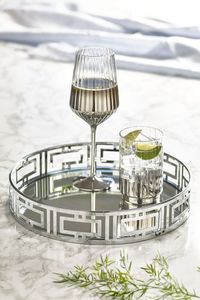 Plateau rond en verre contemporain pour table basse de salon, service de thé, café, collations, arrangement décoratif - Product Image 6