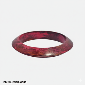 Bracelet en bois vieilli style vintage, peint à la main en magenta et tons terreux, bijoux ethniques de style indien - Product Image 1