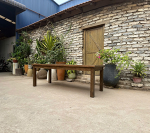 Rustic Brown Recycled Wood Oak <b>Table</b> Furniture for Home Use from VietNam Square Solid Wood Dining <b>Table</b>, Walnut, <b>Pine</b> - Product Image 3