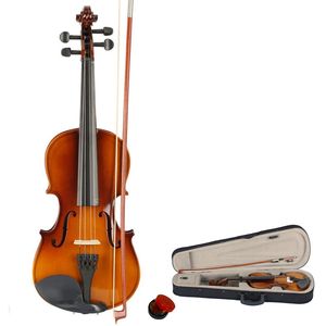 Nuovo custodia per violino acustico 3/4, archetto naturale, resina per studenti principianti, violino elettrico, archetto in legno, tavola in abete, fondo in acero, corpo in tiglio - Product Image 1