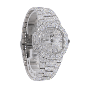 2024 Hip Hop joyería personalizada reloj de lujo de acero inoxidable completo Vvs Moissanite diamante reloj mecánico para hombres y mujeres - Product Image 3