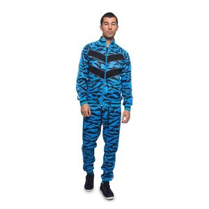 Custom Men Blue Tiger Stripe Tracksuit 2 Piece Set Camouflage Zip Up Jacket Jogger Pants Hip Hop Streetwear <b>Athletic</b> Sweatsuit - Product Image 1
