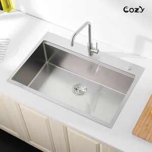 30\" X 22\" Stainless Steel S304 Single Bowl <b>Kitchen</b> <b>Sink</b> Multifunctional Overmount Workstation Handmade Modern <b>Kitchen</b> <b>Sink</b> - Product Image 6