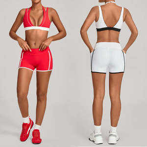 Conjunto Deportivo OEM 2026 para Mujer, Top Deportivo y Pantalones Cortos en Color Contrastante, Ropa de Yoga de Alto Impacto para Gimnasio, Running y Fitness - Product Image 2