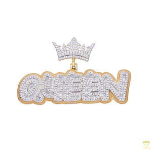 Custom " QUEEN " Name Pendant Necklace <b>Iced</b> <b>Out</b> Moissanite Diamond Hip Hop <b>Chain</b> Luxury Bling Jewelry Gift - Product Image 3