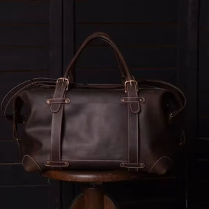 Bolsa de Viaje de Cuero al por Mayor, Bolsa de Fin de Semana para Hombre y Mujer, Gran Capacidad, Equipaje de Cabina Profesional, Cierre Vintage - Product Image 1