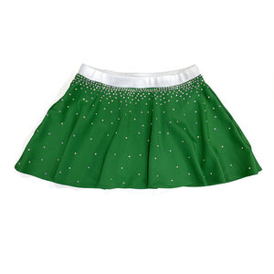 Green <b>White</b> Cheerleading Uniform With <b>Skirt</b> And <b>Long</b> Sleeve Top For Team Performance Women Fashion Style Women Sports Uniforms - Product Image 3