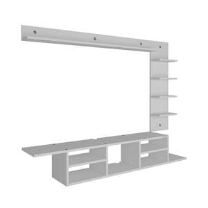 Meuble TV mural LED, meuble TV mural, support TV mural pour salon, support pour décodeur - Blanc (DIY) - Product Image 2