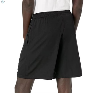 Pantalones Cortos Deportivos Negros de Secado Rápido para Hombre, con Cintura Elástica y Bolsillos, Estilo Casual, Tejido de Longitud Media - Product Image 2