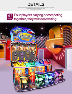 เครื่องเกมอาร์เคดไนโตรสปีด 4 ผู้เล่น แบบหยอดเหรียญ เกมสนุกสำหรับครอบครัว หน้าจอ HD 65 นิ้ว เกมแข่งรถแบบอินเทอร์แอคทีฟสำหรับเด็ก - Product Image 5