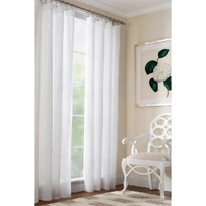 Rideaux en coton tissé frais certifiés GOTS personnalisés pour salon salle à manger chambre mélange de lin étude produit fini d'ombrage - Product Image 1