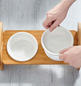 XWOOD - Comedero Elevado para Perros de Acero Inoxidable, Diseño Ecológico y Moderno, Resistente al Agua, OEM FT15 - Product Image 1