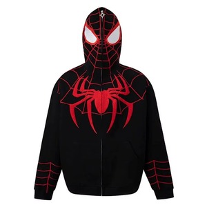 Fabrication OEM, vente en gros, sweat à capuche de haute qualité, fermeture éclair intégrale, Spider, 100% coton, sweat à capuche pour homme, manches longues, sweat à capuche pull-over - Product Image 3