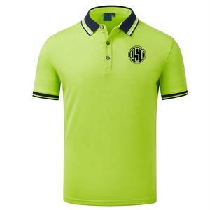 Ropa de trabajo de rendimiento de manga corta elástica de secado rápido para hombre para Polo logotipo personalizado que absorbe la humedad OEM fábrica al por mayor - Product Image 1