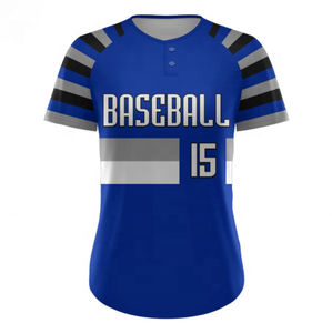 Camiseta de Béisbol Personalizable de Dos Botones, 100% Poliéster, Transpirable, con Estampado por Transferencia de Calor, Uniforme Unisex para Adultos, Cuello en V - Product Image 4