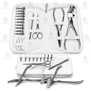 Nouvel arrivage : Kit d'outils professionnels personnalisés pour extensions capillaires – Pinces à pression pour bandes adhésives, crochets en boucle, aiguilles en C, ciseaux et pinces de coiffure - Product Image 4