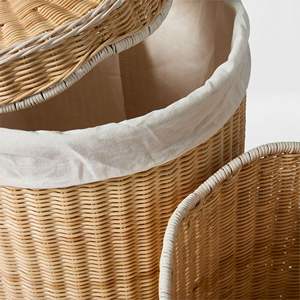 Cesta de Almacenamiento Alta y Elegante de Mimbre, Cesta Organizadora Decorativa, Cesta de Ratán Natural, Perfecta para Guardar Ropa, para el Hogar - Product Image 4