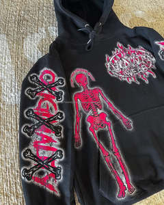 OEM personalizado logotipo pulóver Oversize ácido lavado Crop Hoodie hombres 100% algodón Vintage Sudadera con capucha desgastada con estampado de calavera para el invierno - Product Image 3