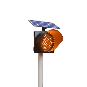 ไฟเตือนจราจร LED สีเหลือง 300 มม. ใช้พลังงานแสงอาทิตย์ ไฟกระพริบ - Product Image 1
