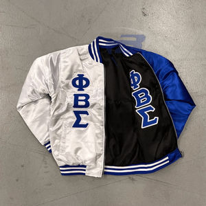 Phi Beta Sigma Reversible Formal Woolen <b>Jacket</b> PBS Crest logo Sorority Bomber Men Collegiate Greek Lettermen Stand Streetwear - Product Image 4