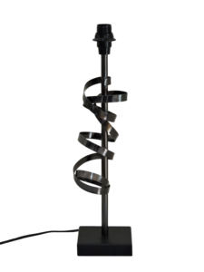 Base de lampe de table industrielle moderne en aluminium noir - Support de lampe de bureau en métal à ruban spiralé pour la décoration du salon et du bureau - Product Image 6