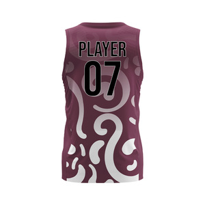 Personalized Anti Bacterial Sleeveless Basketball Jerseys Unisex Breathable Sublimation Printed Quick Dry 100% Polyester - Product Image 3