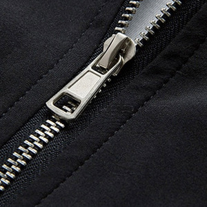 Men's Bomber <b>Jacket</b> Solid Color Zipper Closure Stand Collar Regular Fit Casual Style - Product Image 5