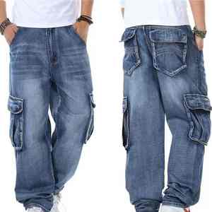 Pantalones Vaqueros Cargo Holgados SUMROOS para Hombre, Estilo Hip Hop, Corte Holgado, Ropa Urbana, Pantalones Casuales de Mezclilla - Product Image 1