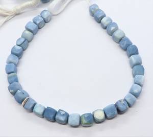 AAA Natural <b>Blue</b> Opal Shaded Faceted Cube <b>Beads</b> 7-8 MM <b>Blue</b> Opal Box Shape Gemstone <b>Beads</b> 8 Inch 3D Cube <b>Beads</b> <b>Beads</b> For Jewelry - Product Image 6