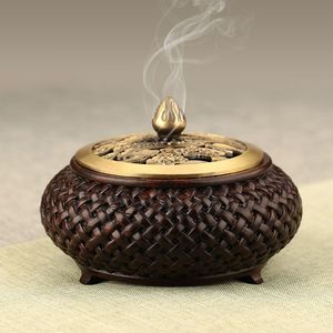 Quemador de incienso de madera con estilo decorativo tradicional y cuenco de metal para quemar incienso Bakhoor - Product Image 1