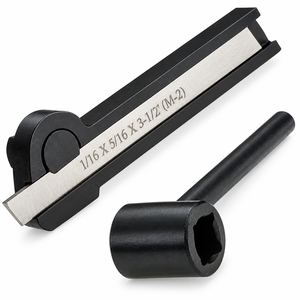 <b>Lathe</b> Parting Off Cut Off <b>Tool</b> Holder Set with 1/16 x 5/16 x 3-1/2 inch M2 HSS Blade and Wrench for Metal Turning and Grooving - Product Image 1